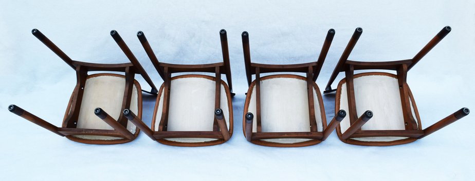 Mid-Century Beech Dining Chairs, Italy, 1960s, Set of 4-WF-673325