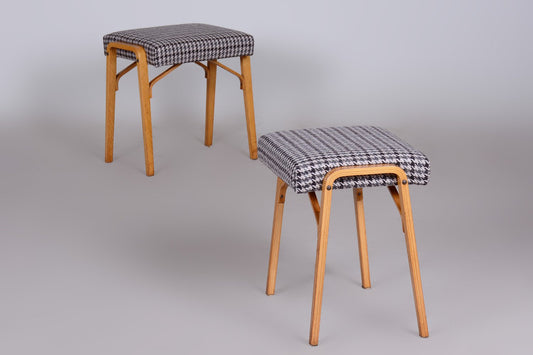 Mid-Century Beech Stools attributed to Ludvik Volak for Drevopodnik Holesov, 1950s, Set of 2