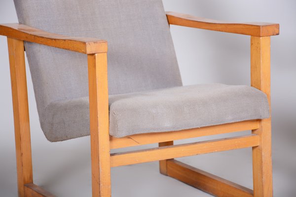 Mid-Century Beige Armchairs in Maple, Czech, 1960s, Set of 2-WHY-1777975