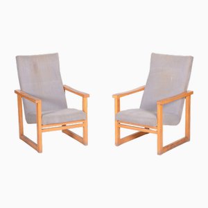 Mid-Century Beige Armchairs in Maple, Czech, 1960s, Set of 2-WHY-1777975