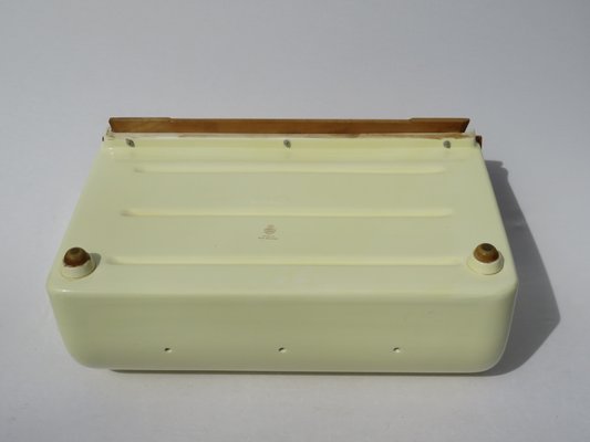 Mid-Century Beige Ceramic and Wood Bread Box from Wächtersbach-EY-557397