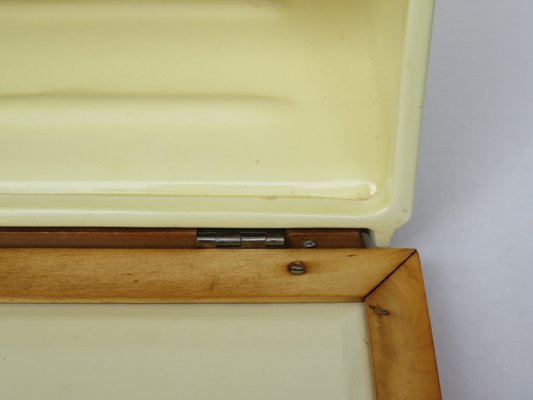 Mid-Century Beige Ceramic and Wood Bread Box from Wächtersbach-EY-557397