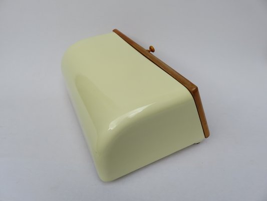 Mid-Century Beige Ceramic and Wood Bread Box from Wächtersbach-EY-557397