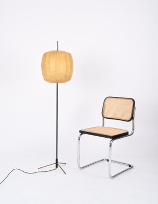 Mid-Century Beige Cocoon Floor Lamp in Brass and Metal from Hille, 1960s-JDR-1773796