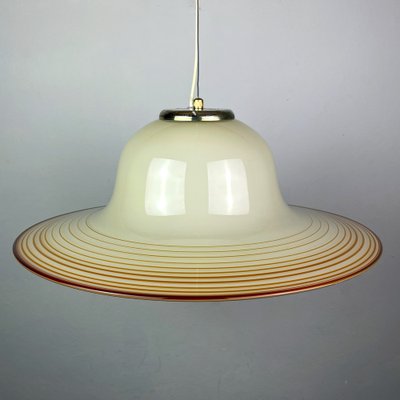 Mid-Century Beige Murano Glass Pendant Lamp from De Majo, Venice, Italy, 1970s-WQC-1047691