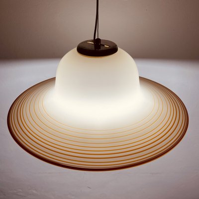 Mid-Century Beige Murano Glass Pendant Lamp from De Majo, Venice, Italy, 1970s-WQC-1047691