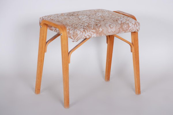 Mid-Century Beige Oak Stool, 1960s-WHY-731035