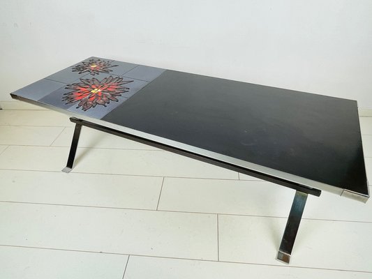 Mid-Century Belgian Ceramic Tile Adri Coffee Table from Belarti, 1960s-WQJ-1275287