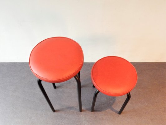 Mid-Century Belgian Taboeret Stools from Meurop, Belgium, Set of 2-NV-800865