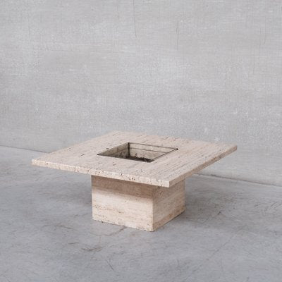 Mid-Century Belgium Travertine Coffee Table-JRP-1178521