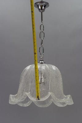 Mid-Century Bell Shaped Ice Glass Pendant Lamp-KEG-984514