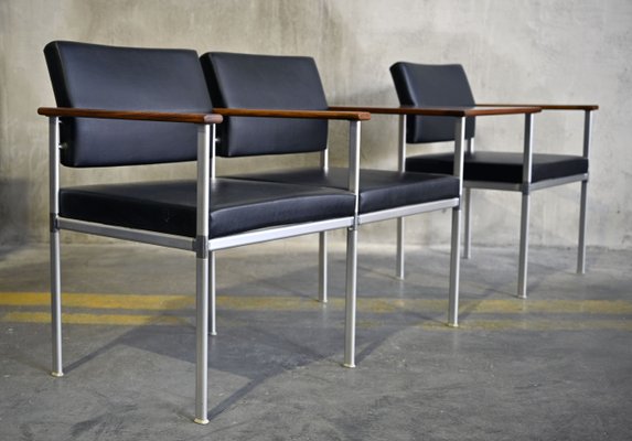 Mid-Century Bench in Rosewood and Metal from Lübke-QVY-1105382