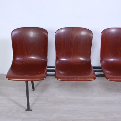 Mid-Century Bench with 4 Pagholz Seats, 1960s-XSG-1723681