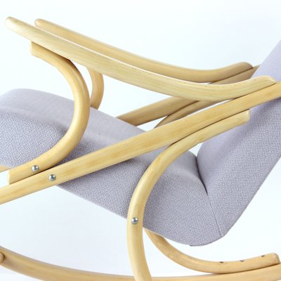 Mid-Century Bentwood and Oak Rocking Armchair from TON, Czechoslovakia, 1960s-UL-1374688