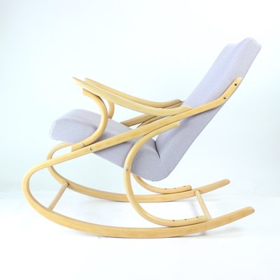 Mid-Century Bentwood and Oak Rocking Armchair from TON, Czechoslovakia, 1960s-UL-1374688