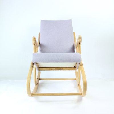 Mid-Century Bentwood and Oak Rocking Armchair from TON, Czechoslovakia, 1960s-UL-1374688