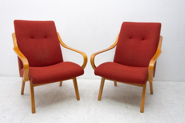 Mid-Century Bentwood Armchairs by Jaroslav Smidek for Thonet, 1960s, Set of 2-HXT-778463