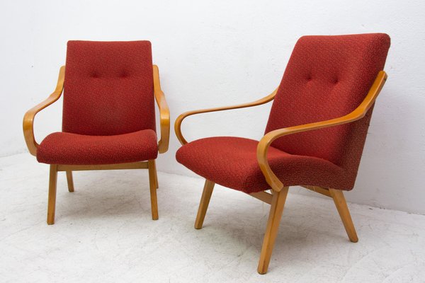 Mid-Century Bentwood Armchairs by Jaroslav Smidek for Thonet, 1960s, Set of 2-HXT-778463