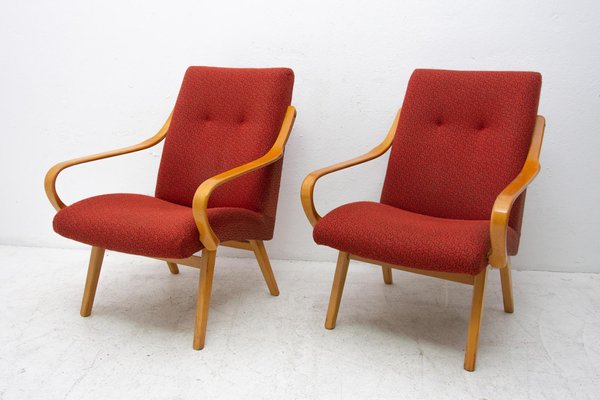 Mid-Century Bentwood Armchairs by Jaroslav Smidek for Thonet, 1960s, Set of 2-HXT-778463