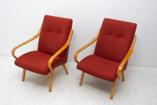 Mid-Century Bentwood Armchairs by Jaroslav Smidek for Thonet, 1960s, Set of 2-HXT-778463