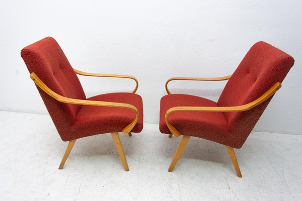 Mid-Century Bentwood Armchairs by Jaroslav Smidek for Thonet, 1960s, Set of 2-HXT-778463