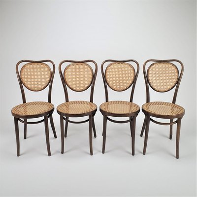 Mid-Century Bentwood & Cane Dining Chairs by Michael Thonet for ZPM Radomsko, 1960s, Set of 4-RMX-788471