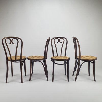 Mid-Century Bentwood & Cane Dining Chairs by Michael Thonet for ZPM Radomsko, 1960s, Set of 4-RMX-782855