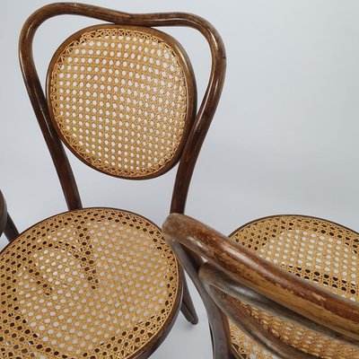 Mid-Century Bentwood & Cane Dining Chairs by Michael Thonet for ZPM Radomsko, 1960s, Set of 4-RMX-788471