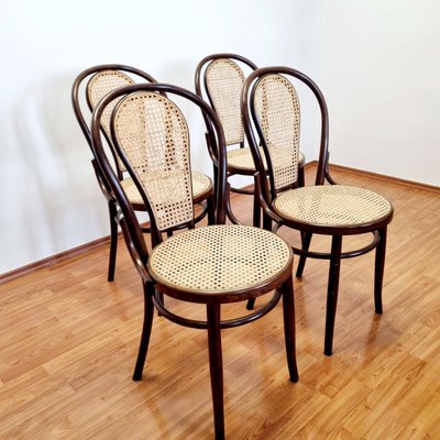 Mid-Century Bentwood Dining or Bistro Chairs, Italy, 1980s, Set of 4-PUG-2022924