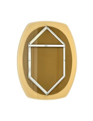 Mid-Century Beveled Smoked Glass Frame Wall Mirror attributed to Veca, Italy, 1970s-LYQ-1450525