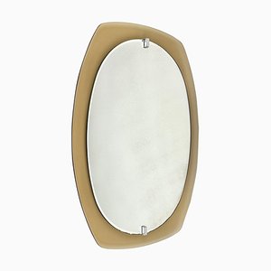 Mid-Century Beveled Smoked Glass Frame Wall Mirror attributed to Veca, Italy, 1970s-LYQ-1450525