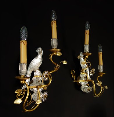 Mid-Century Bird Wall Lamps from Maison Bagues, Set of 2-FPY-827483