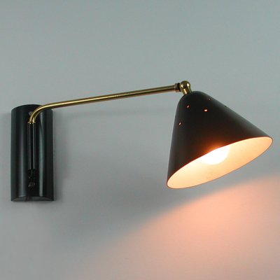 Mid-Century Black Articulating Wall Light from Stilux Milano, 1950s-OE-897793