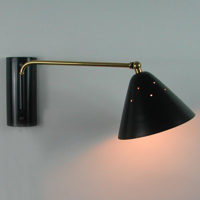 Mid-Century Black Articulating Wall Light from Stilux Milano, 1950s-OE-897793