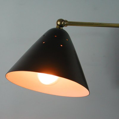 Mid-Century Black Articulating Wall Light from Stilux Milano, 1950s-OE-897793