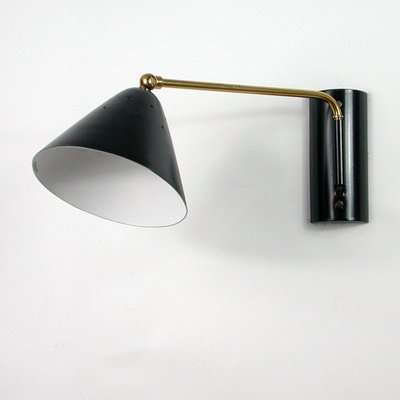 Mid-Century Black Articulating Wall Light from Stilux Milano, 1950s-OE-897793