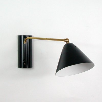 Mid-Century Black Articulating Wall Light from Stilux Milano, 1950s-OE-897793