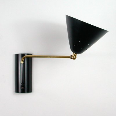 Mid-Century Black Articulating Wall Light from Stilux Milano, 1950s-OE-897793