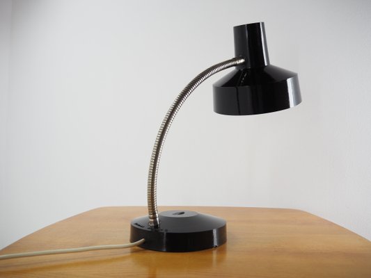 Mid-Century Black Bakelite Table Lamp, Czechoslovakia, 1960s-TZ-730256