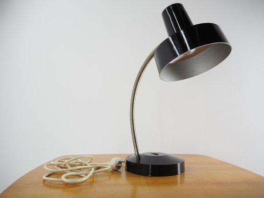 Mid-Century Black Bakelite Table Lamp, Czechoslovakia, 1960s-TZ-730256