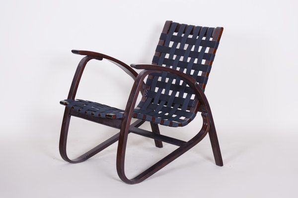 Mid-Century Black Beech Armchair by Jan Vaněk, 1940s-WHY-655856