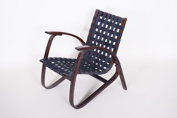 Mid-Century Black Beech Armchair by Jan Vaněk, 1940s-WHY-655856