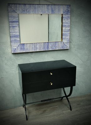 Mid-Century Black Commode with Brass Keys, 1970s-UH-1801329