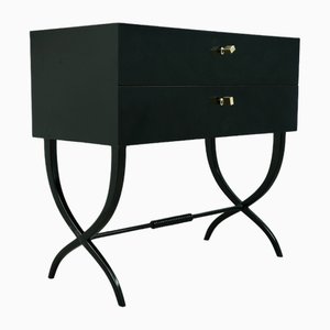 Mid-Century Black Commode with Brass Keys, 1970s-UH-1801329