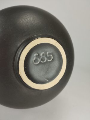 Mid-Century Black Geometric Vase by Kurt Tschörner for Ruscha, 1960s-SFQ-1811339