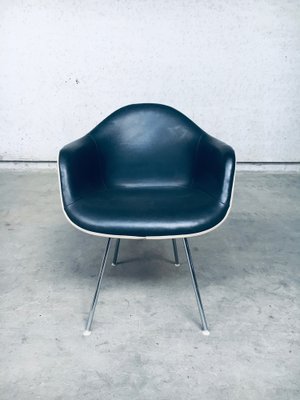 Mid-Century Black Leather Dax Armchair by Charles & Ray Eames for Herman Miller, 1960s-RQV-1290899