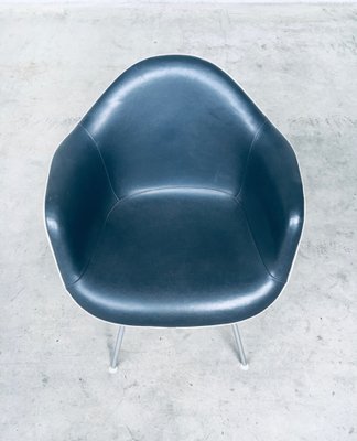 Mid-Century Black Leather Dax Armchair by Charles & Ray Eames for Herman Miller, 1960s-RQV-1290899