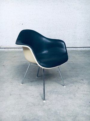 Mid-Century Black Leather Dax Armchair by Charles & Ray Eames for Herman Miller, 1960s-RQV-1290899