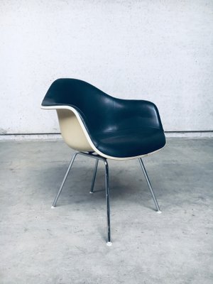 Mid-Century Black Leather Dax Armchair by Charles & Ray Eames for Herman Miller, 1960s-RQV-1290899