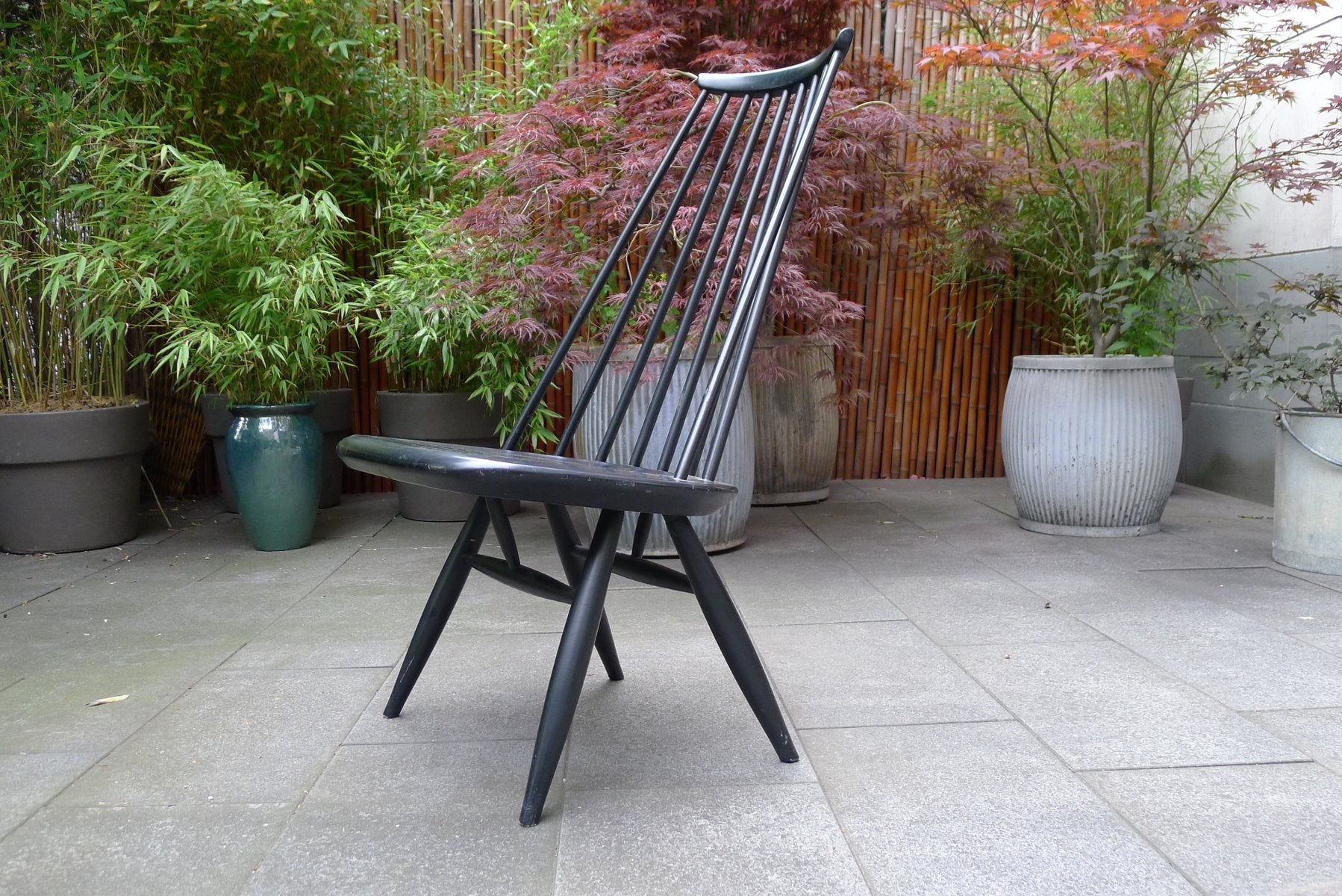 Mid-Century Black Mademoiselle Lounge Chair by Ilmari Tapiovaara for Asko